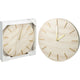 Horloge de décoration mdf aspect marbre ø30cm beige or