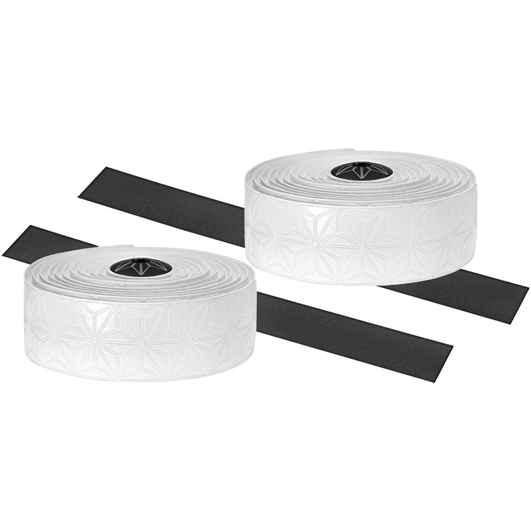 Supacaz Super Sticky Kush Single Color Ribbon White, y compris le bouchon de direction en aluminium