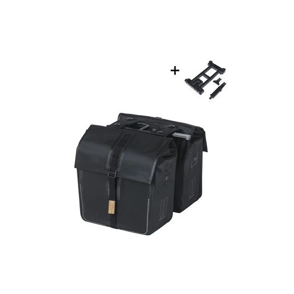Sac à vélo de basilic double mik noir sèche urbain 50L