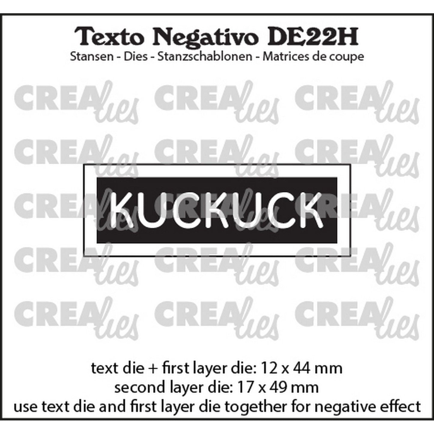 Crealies • texte négatif kuckuck (horizontal)