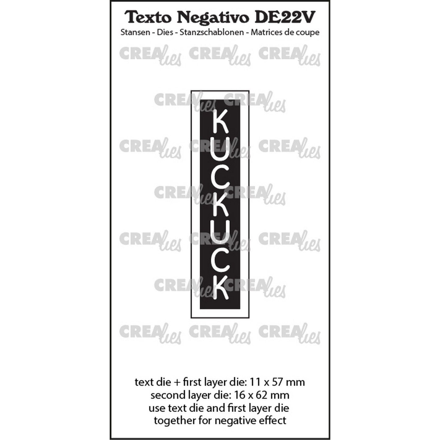 Crealies • texte négatif kuckuck (vertical)