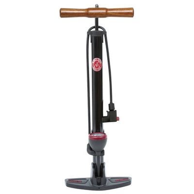 Pompe à vélo Mijnenpieper autour de la pression rétro avec tête de pompe universelle et nanomètre - 165 psi 11 bar - noir