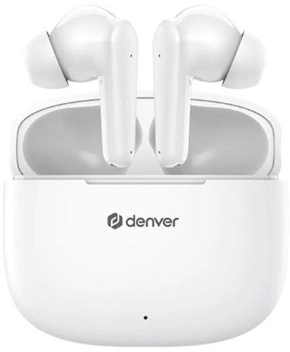 Denver Écouteurs sans fil Bluetooth compacts + étui de chargement blanc - 7120860