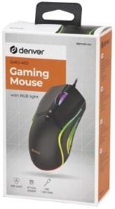 Denver souris de jeu optique filaire USB RGB lumière noir - 9510055