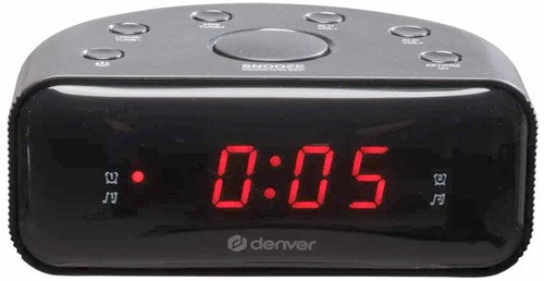 Radio-réveil Denver LED FM noir double alarme - 8140211
