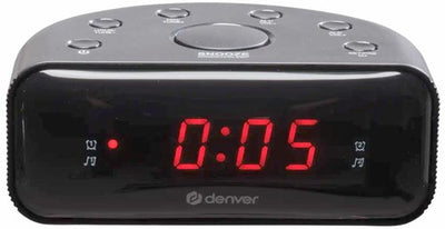 Radio-réveil Denver LED FM noir double alarme - 8140211