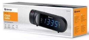 Radio réveil Denver avec projection LED double alarme noir + port USB - 8140230