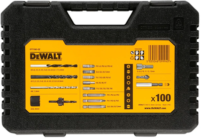 Accessoires Dewalt Ensemble de 100 vis, perceuse et scie cloche | dt71563-qz