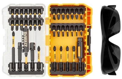 Accessoires Dewalt Jeu d'embouts de tournevis flextorq de 38 pièces avec lunettes de soleil | dans un cas difficile - dt70740t-qz