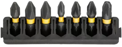 Jeu d'embouts d'accessoires Imp Dewalt | titulaire + acte de torsion | 25mm | pbitset | h1 x1, pbitset | h2 x2, pz1 x1, pz2 x2, pz3 x1 - dt70809-qz