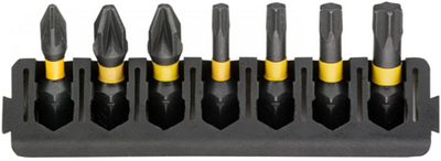 Jeu d'embouts d'accessoires Imp Dewalt | titulaire + acte de torsion | 25mm | pz1 x1, pz2 x2, t15 x1, t20 x1, t25 x1, t30 x1 - dt70813-qz