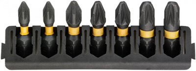 Jeu d'embouts d'accessoires Imp Dewalt | titulaire + acte de torsion | 25mm | pz1 x2, pz2 x3, pz3 x2 - dt70812-qz