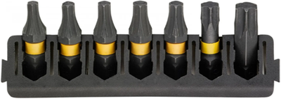 Jeu d'embouts d'accessoires Imp Dewalt | titulaire + acte de torsion | 25mm | t15 x1, t20 x2, t25 x2, t30 x1, t40 x1 - dt70816-qz