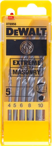 Dewalt accessoires cassette forets à béton extrême 5 pièces 4,5,6,8,10mm - dt6956-qz