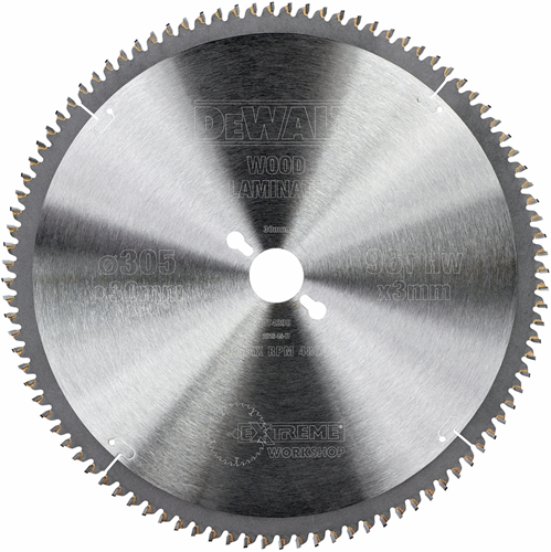 Lame de scie circulaire Dewalt pour stratifié | extrême | ø 305mm trou d'axe 30mm 96t - dt4290-qz