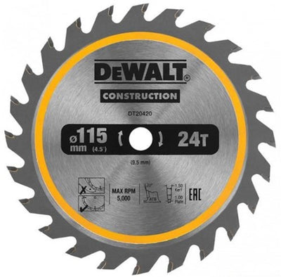 Accessoires Dewalt lame de scie circulaire | 115x10x24t - dt20420-qz