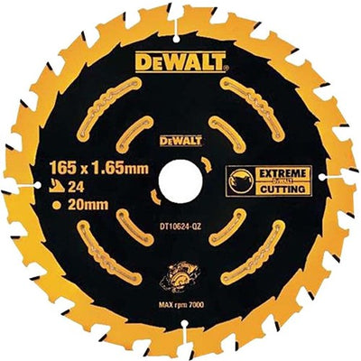 Accessoires Dewalt lame de scie circulaire finition 165x20x24t, encoche 1,65mm - dt10624-qz