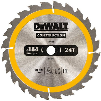 Accessoires Dewalt lame de scie circulaire 184x16x24t, positif 16°, encoche 1,8mm - dt1939-qz