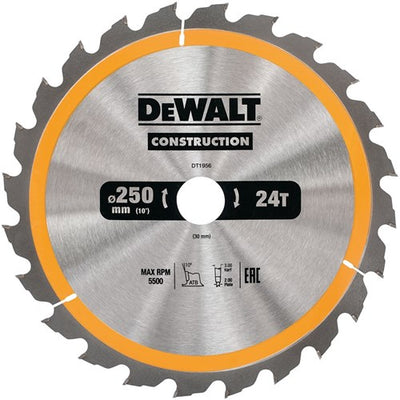 Accessoires Dewalt lame de scie circulaire 250x30x24t, positif 10°, encoche 3mm - dt1956-qz