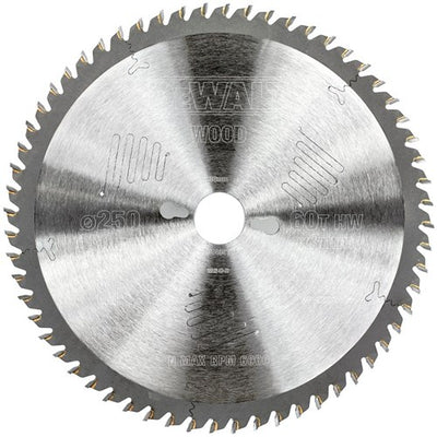 Accessoires Dewalt lame de scie circulaire 250x30x60t, dents alternées, positif 10°, encoche 3,0mm - dt4351-qz