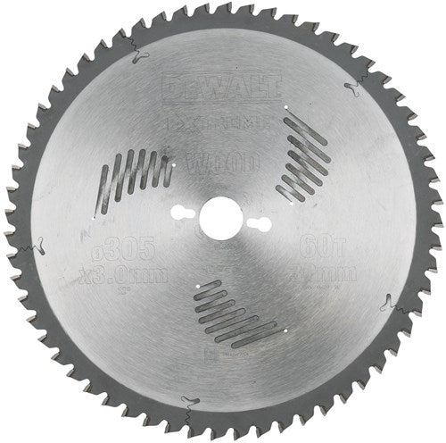 Accessoires Dewalt lame de scie circulaire 305x30x60t, dents alternées, négatif 5°, encoche 3,0mm - dt4331-qz