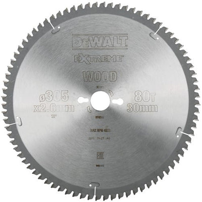 Accessoires Dewalt lame de scie circulaire 305x30x80t, trapèze, négatif 5°, encoche 2,6mm - dt4283-qz