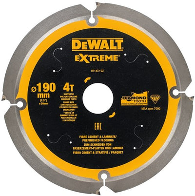 Accessoires Dewalt lame de scie circulaire pcd stratifié fibrociment 190x30x4t - dt1472-qz