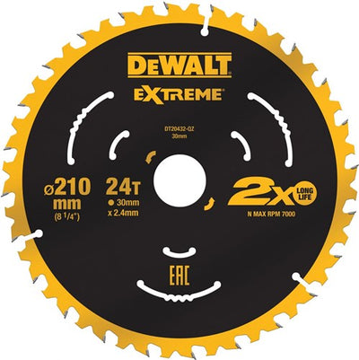 Accessoires Dewalt lame de scie circulaire tct | 210x30x24t - dt20432-qz