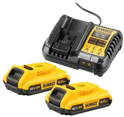 Accessoires Dewalt dcb1104d2-qw ensemble de valeurs de batterie 18v : 2x batteries 2,0ah + chargeur multi xr - dcb1104d2-qw