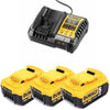 Accessoires Dewalt dcb1104p3-qw | Ensemble de valeurs de batterie 18 V : 3 batteries 5,0 Ah + chargeur multi XR - dcb1104p3-qw