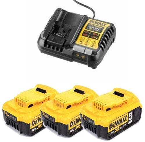 Accessoires Dewalt dcb1104p3-qw | Ensemble de valeurs de batterie 18 V : 3 batteries 5,0 Ah + chargeur multi XR - dcb1104p3-qw