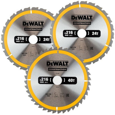 Accessoires Dewalt dt1962 | lame de scie circulaire | 216x30mm | Paquet de 3 - dt1962-qz