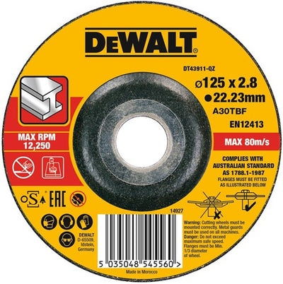 Accessoires Dewalt extreme 2x disque à tronçonner métal 125 x 2,8 x 22,2 mm - dt43911-qz