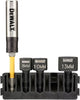 Support d'accessoires Dewalt + douilles hexagonales magnétiques à impact | 5 pièces | 8mm, 10mm, 13mm + guide vis flextorq - dt70826-qz