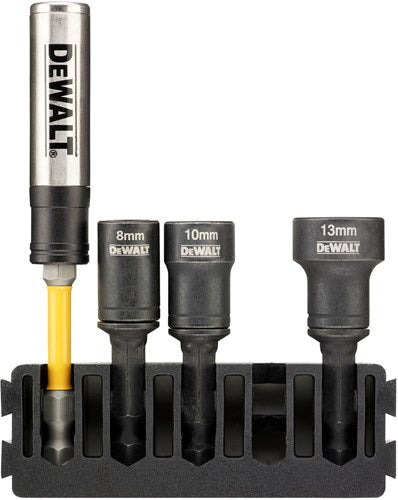 Support d'accessoires Imp Dewalt + douilles hexagonales magnétiques Act (nettoyables) | 5 pièces | 8mm, 10mm, 13mm + guide vis flextorq - dt70827-qz