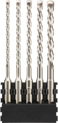 Support d'accessoires Dewalt + sds plus | 5 pièces | 5,5x160 mm x1, 6x160 mm x1, 7x160 mm x1, 8x160 mm x1, 10x160 mm x1 - dt70835-qz
