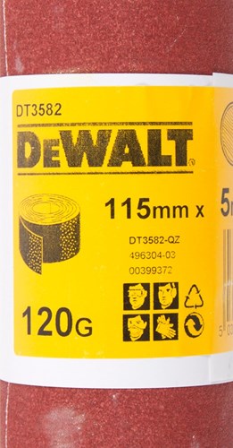 Accessoires Dewalt papier de verre, rouleau 5 mètres, 115 mm, k120 - dt3582-qz