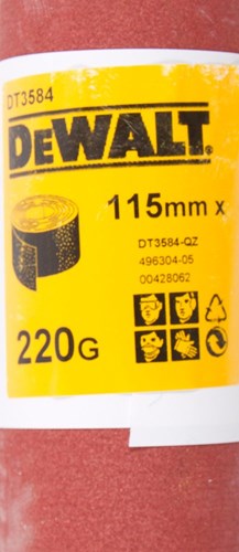 Accessoires Dewalt papier de verre, rouleau 5 mètres, 115 mm, k220 - dt3584-qz