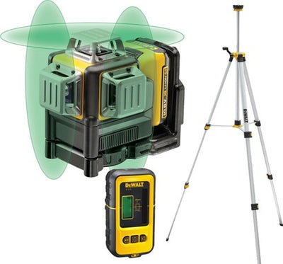 Dewalt dce089d1gtrid laser lignes croisées auto-nivelant 10,8v - laser vert + trépied et récepteur