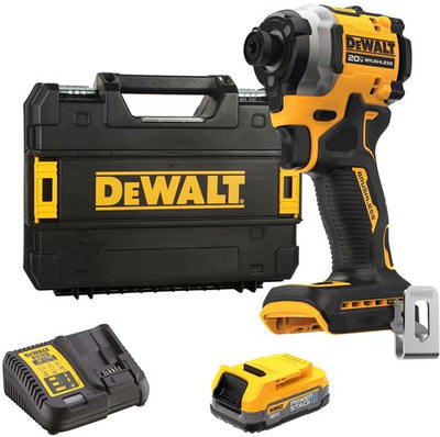 Dewalt dcf850e1t-qw - Visseuse à percussion ultra compacte sans balais 18v xr | 3 vitesses | 1x pile d'alimentation dans tstak - dcf850e1t-qw