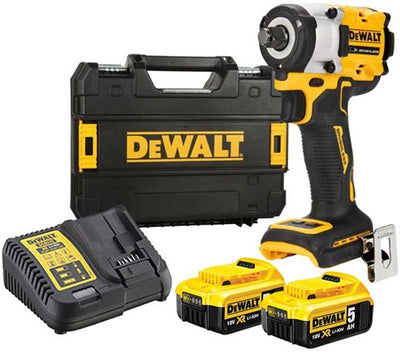 Dewalt DCF921P2T-QW - Clé à chocs compacte sans balais XR 18 V | avec bague de friction | 1 2 connexion | 2x 5,0ah | dans tstak-dcf921p2t-qw