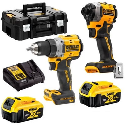 Dewalt dck2051p2t - Kit double sans balais 18v xr dcd800 + dcf850 - 2x 5ah en tstak - dck2051p2t-qw