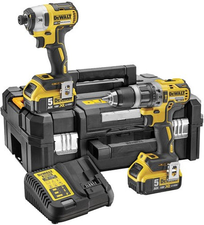 Jeu de batteries Dewalt dck266p2t | dcd796 + dcf887 en cas t-stak | Batterie lithium-ion 18 V 5,0 Ah - dck266p2t-qw