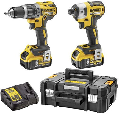 Jeu de batteries Dewalt dck266p2t | dcd796 + dcf887 en cas t-stak | Batterie lithium-ion 18 V 5,0 Ah - dck266p2t-qw