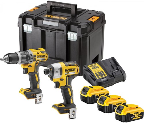 Jeu de batteries Dewalt dck266p3t | dcd796 + dcf887 en cas t-stak | Li-ion 18v 5,0ah + 3ème batterie - dck266p3t-qw