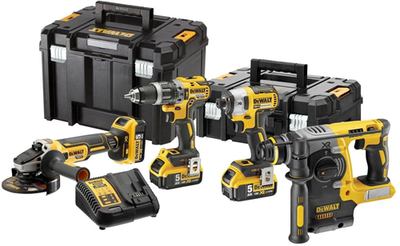 Jeu de batteries Dewalt dck422p3t | dcd796 + dcf887 + dcg405 et dch273 dans les boîtiers T-stak | Batterie lithium-ion 18 V 5,0 Ah - dck422p3t-qw
