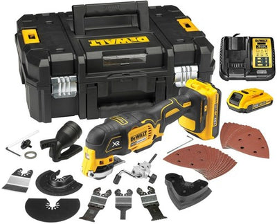 Outil multifonction oscillant à batterie Dewalt dcs356d2 | ensemble | 18v | 2 x 2,0 Ah Li-Ion avec chargeur | dans tstak-dcs356d2-qw