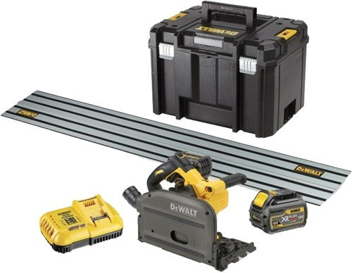 Dewalt dcs520t2r xr scie circulaire plongeante flexvolt 54v 165mm + rail de guidage - dcs520t2r-qw