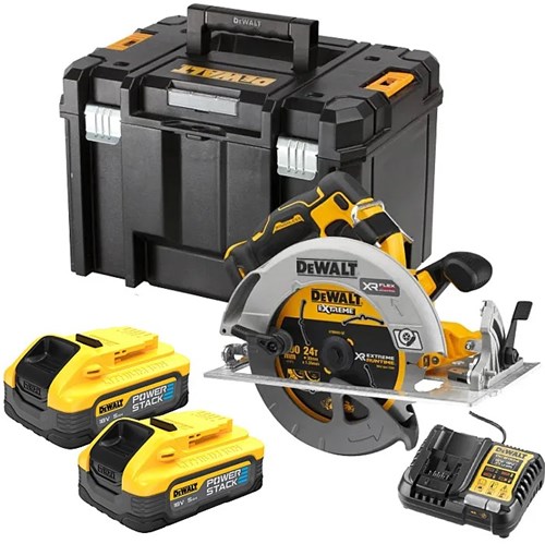 Dewalt dcs573h2t-qw - scie circulaire sans fil | 18v xr sans balais fv adv | 190 mm | batterie de pile d'alimentation c2x 5,0ah | dans le cas tstak dcs573h2t-qw