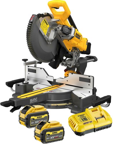 Scie à onglets transversale Dewalt dcs781x2-qw 54v xr flexvolt | 305 mm | 2x batterie 9,0ah + chargeur rapide - dcs781x2-qw